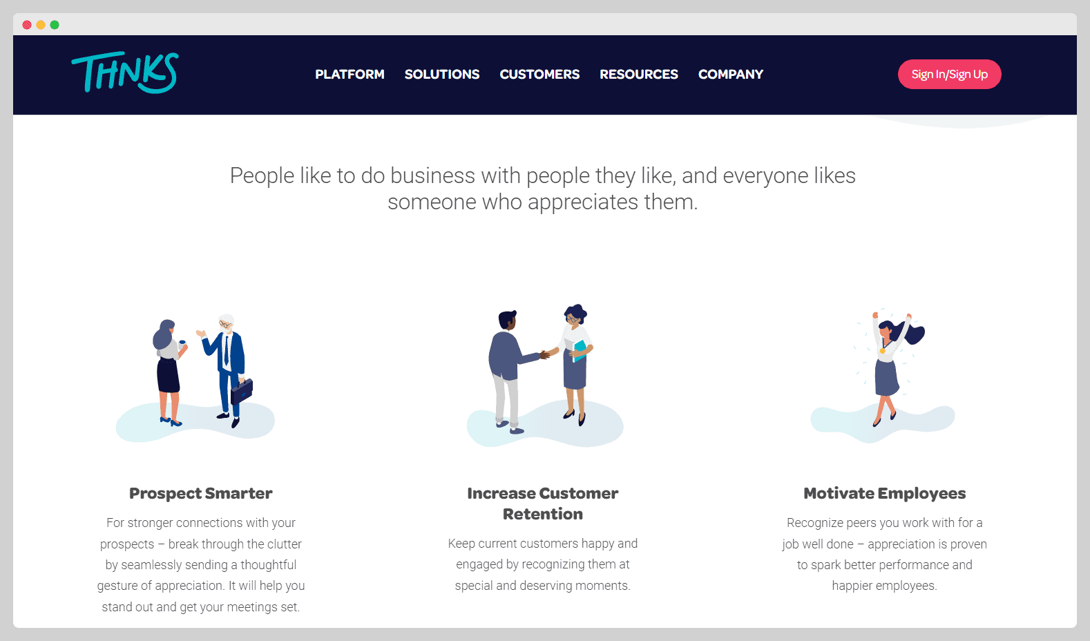Thnks landing page