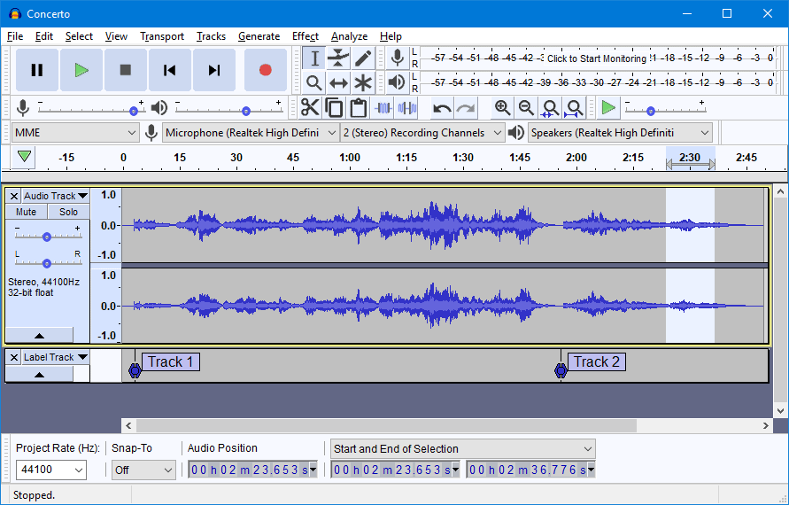GarageBand alternatives - Audacity 