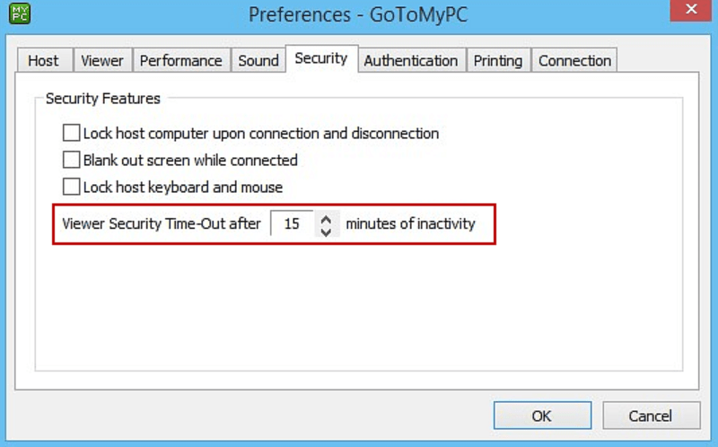 GoToMyPC's preferences