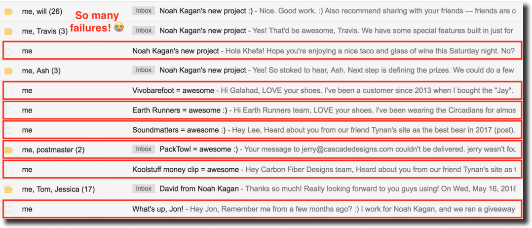 Kingsumo blogpost social compare outreach fail