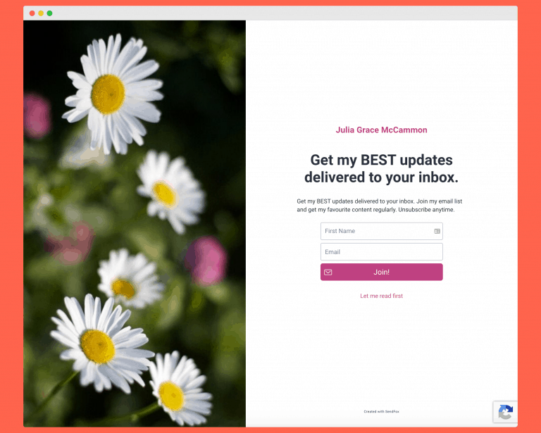 Landing page by Julia Grace McCammon