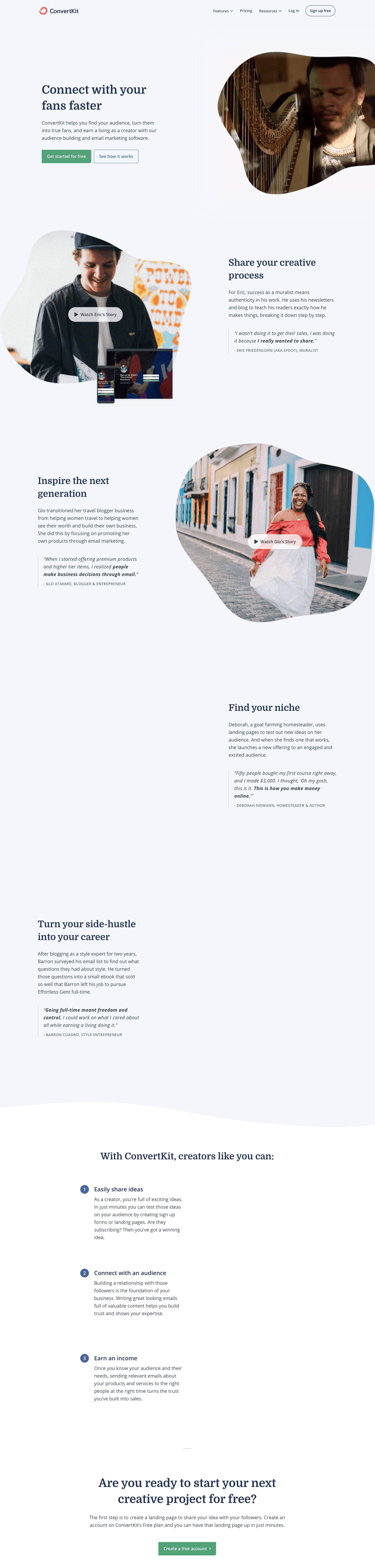 Best Homepages Online - Convertkit