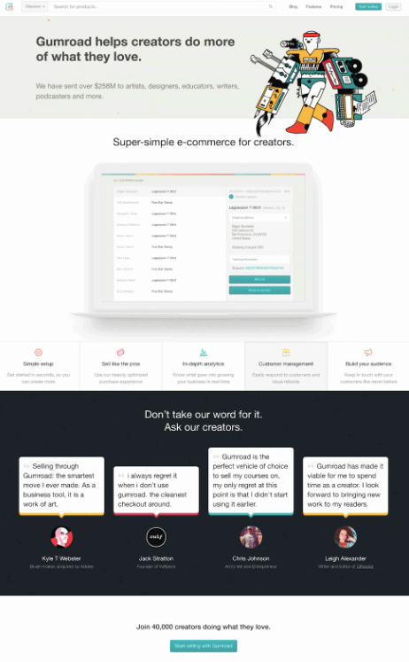 Best Homepages Online - Gumroad
