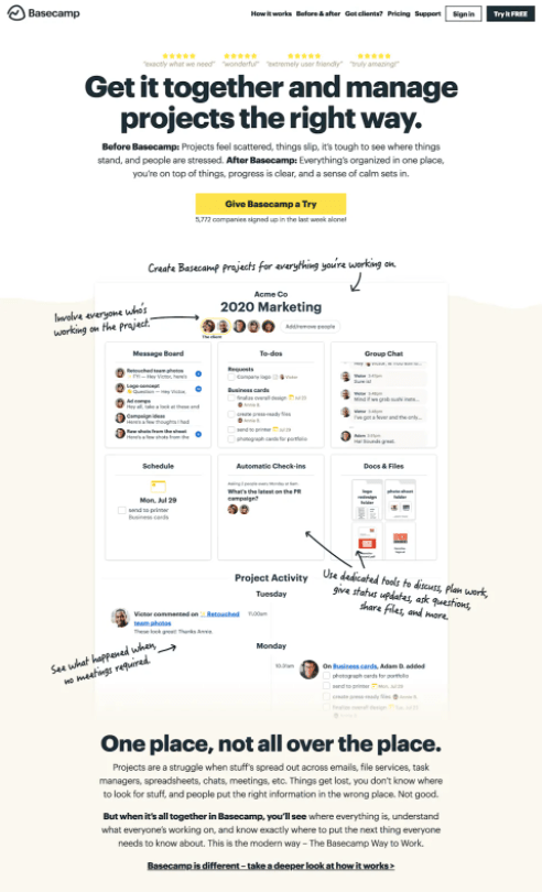 Best Homepages Online - Basecamp