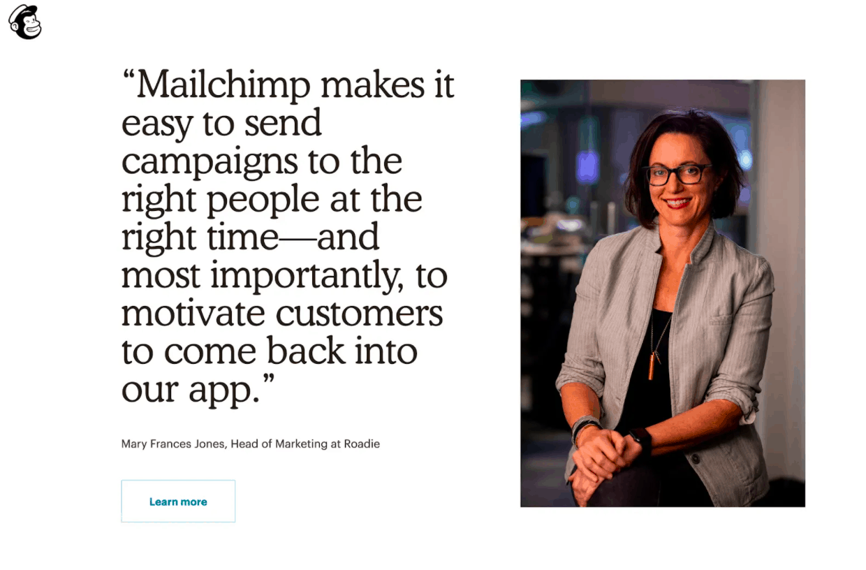Best Homepages Online - Mailchimp