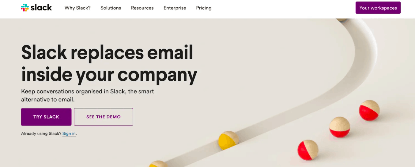 Best Homepages Online - Slack