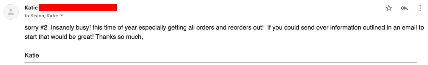 Screenshot showing follow-up email sample #4