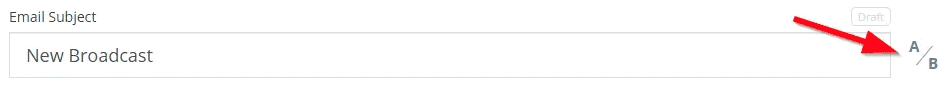 Screenshot of steps to A/B test subject lines