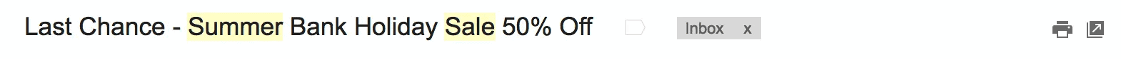 Best Email Subject Lines: Screenshot of email subject line