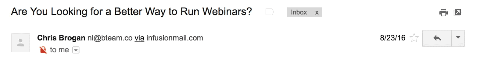 Best Email Subject Lines: Screenshot of email from Better Way