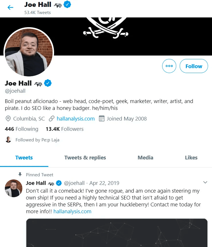 How To Build An Email List: Screenshot of Joe Hall