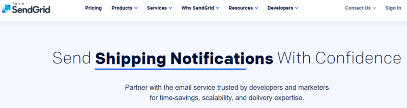 SendGrid screenshot