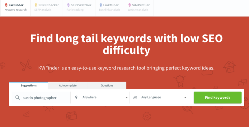 Keyword Research Tool: KWFinder