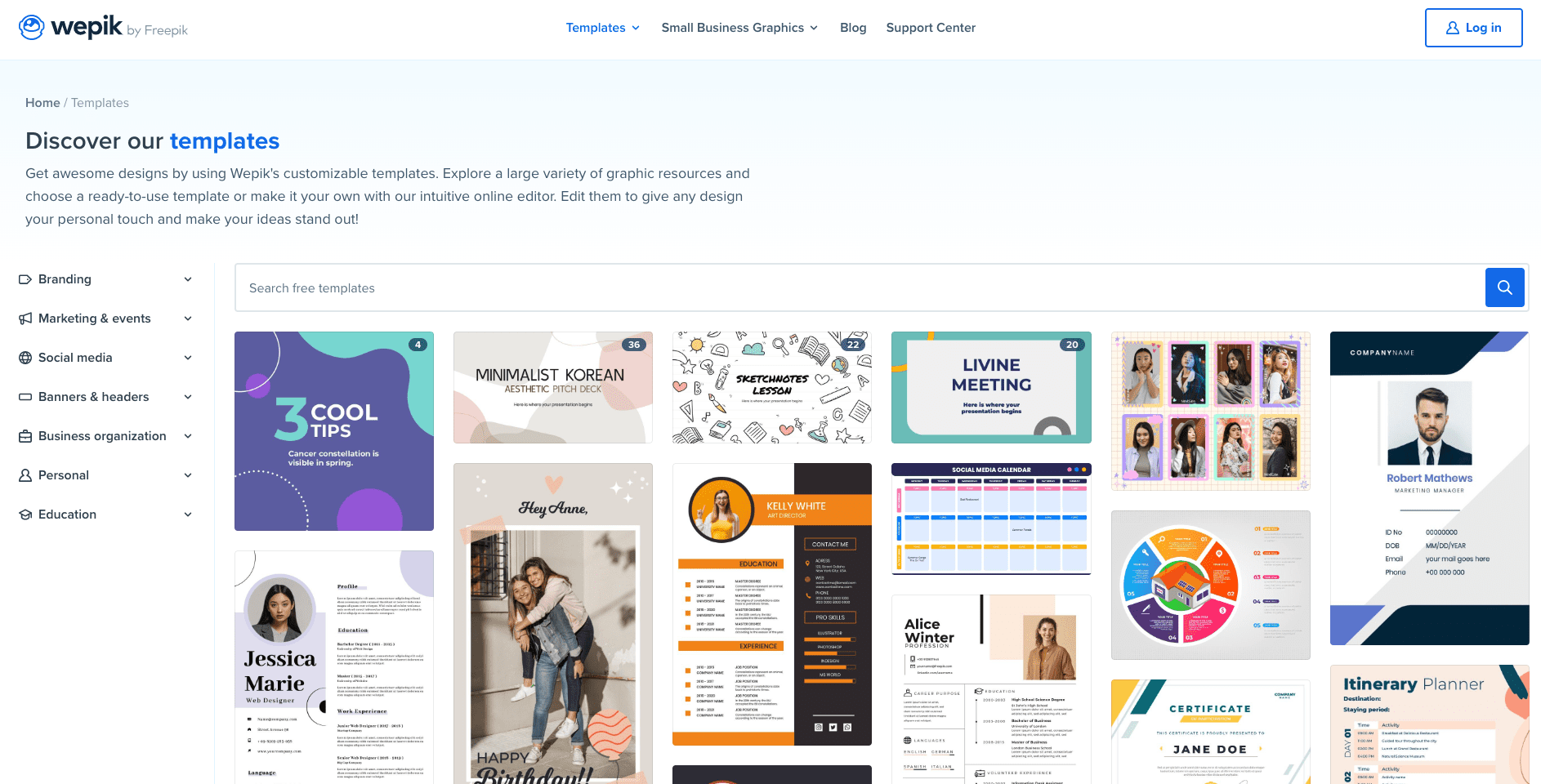 Wepik online templates
